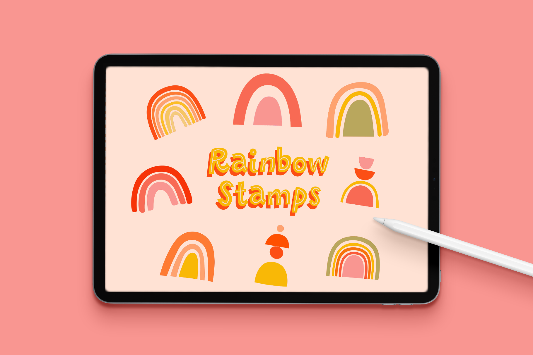 66 Rainbow Brush Stamps for Procreate
