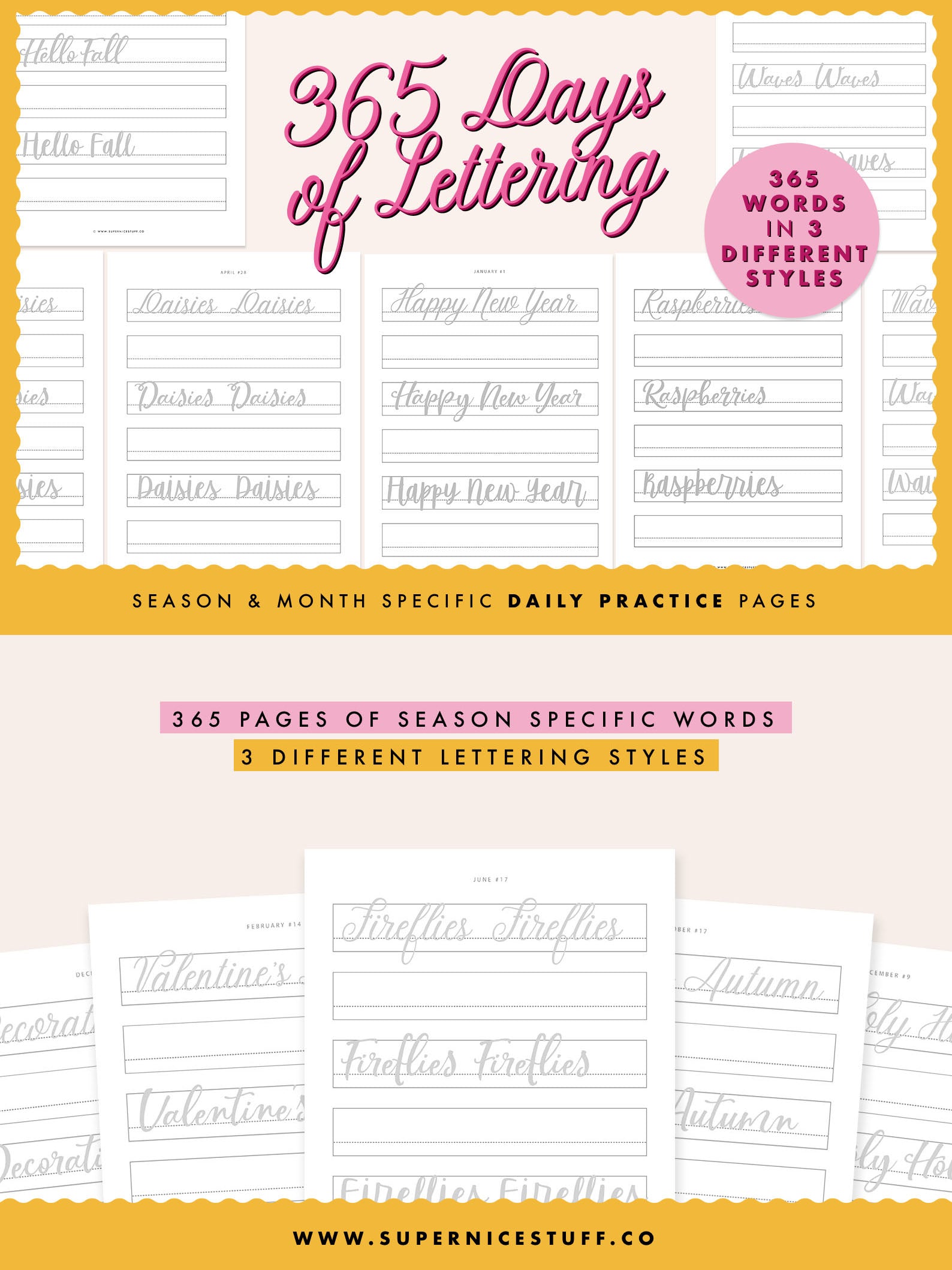 365 Days Of Lettering Workbook