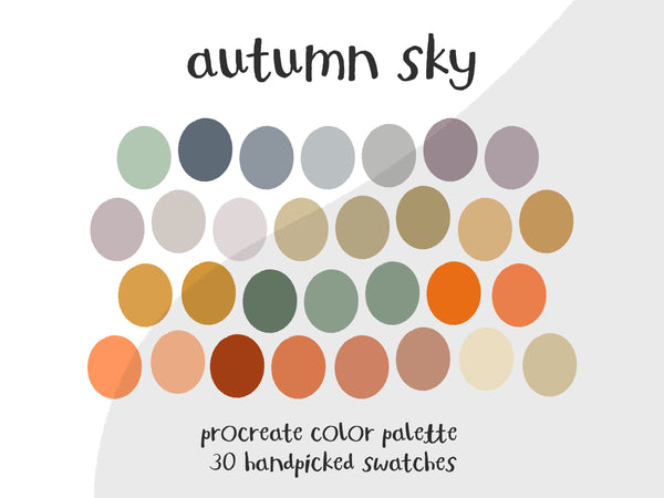 Color Palette for Procreate | Autumn Sky
