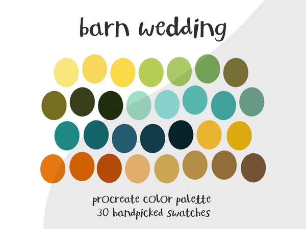 Color Palette for Procreate | Barn Wedding