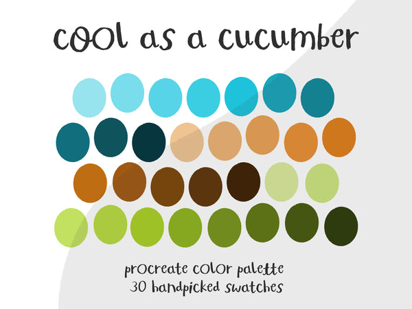Color Palette for Procreate | Cool as a Cucumber
