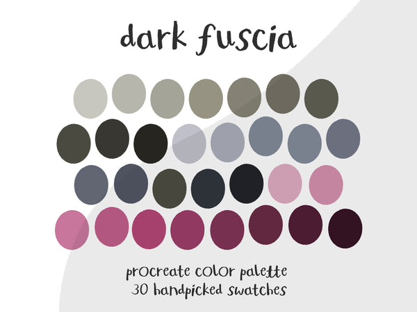 Color Palette for Procreate | Dark Fuscia