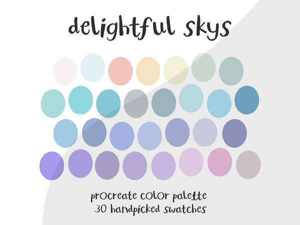 Color Palette for Procreate | Delightful Skys