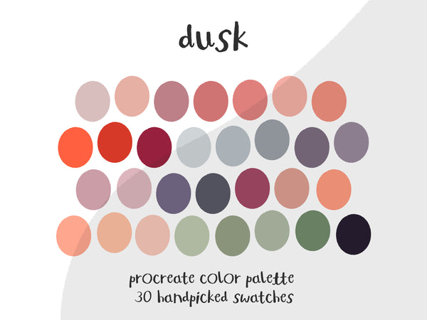 Color Palette for Procreate | Dusk