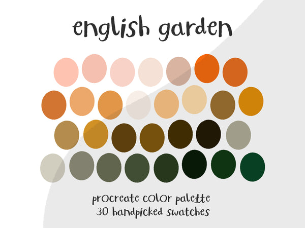 Color Palette for Procreate | English Garden
