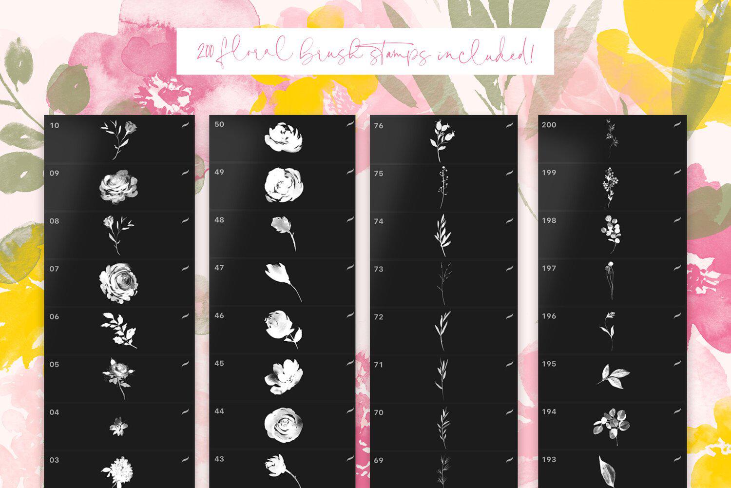Floral Watercolour Brushes