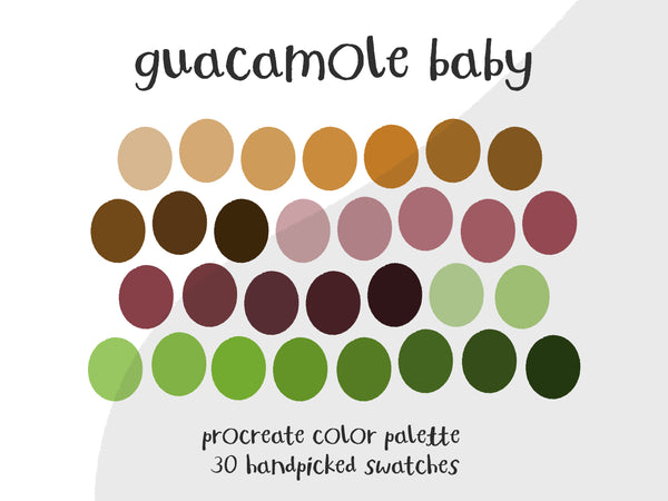 Color Palette for Procreate | Guacamole Baby