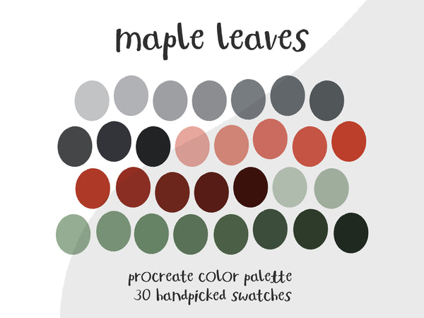Color Palette for Procreate | Maple Leaves