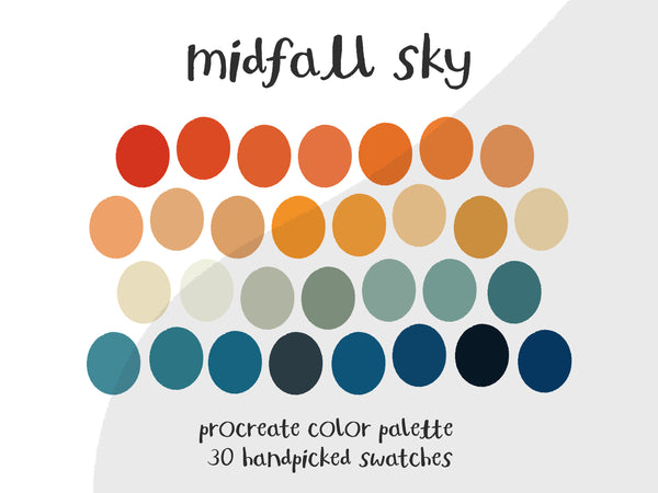 Color Palette for Procreate | Midfall Sky