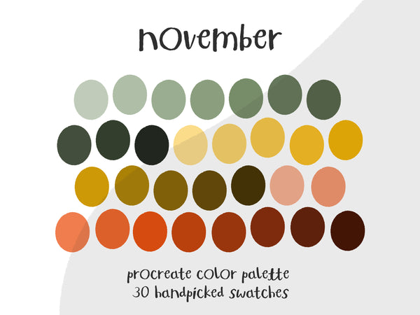 Color Palette for Procreate | November