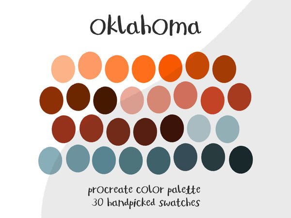 Color Palette for Procreate | Oklahoma