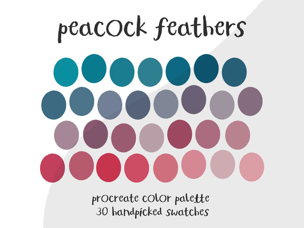 Color Palette for Procreate | Peacock Feathers