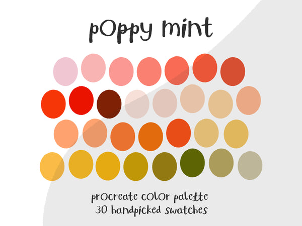 Color Palette for Procreate | Poppy Mint