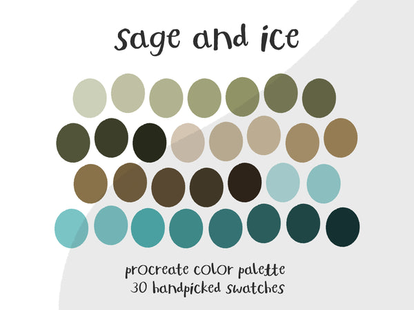 Color Palette for Procreate | Sage and Ice