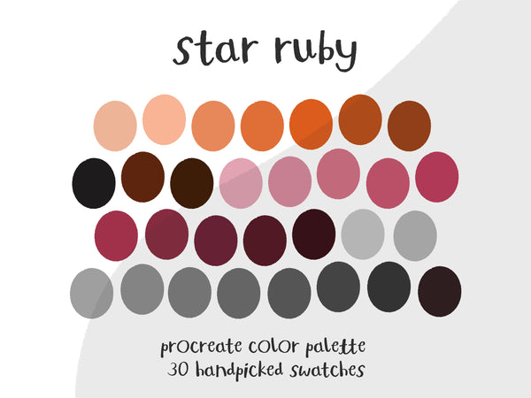 Color Palette for Procreate | Star Ruby