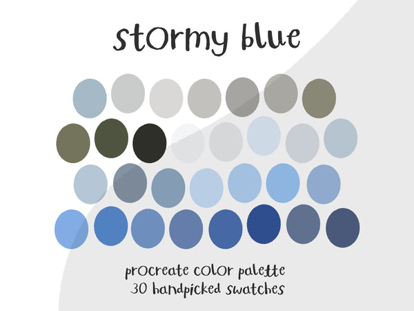 Color Palette for Procreate | Stormy Blue