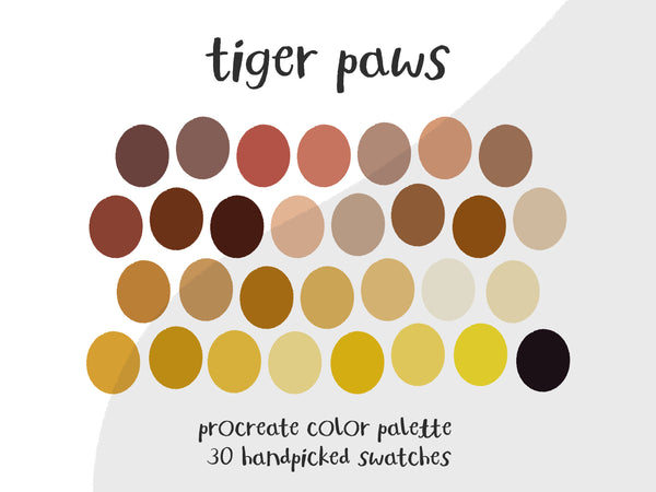 Color Palette for Procreate | Tiger Paws