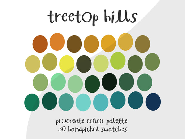 Color Palette for Procreate | Treetop Hills