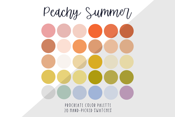 Color Palette for Procreate |  Peachy Summer