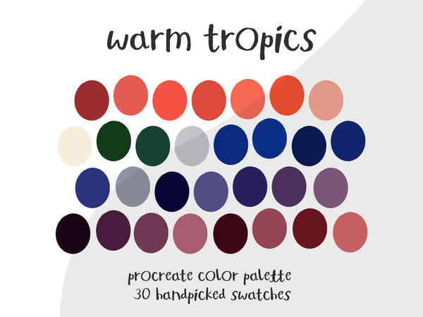 Color Palette for Procreate | Warm Tropics
